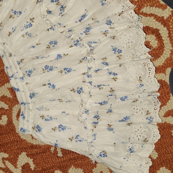 Loveshackfancy Becca Skirt in Brilliant Blue floral Sz P - Picture 6 of 14